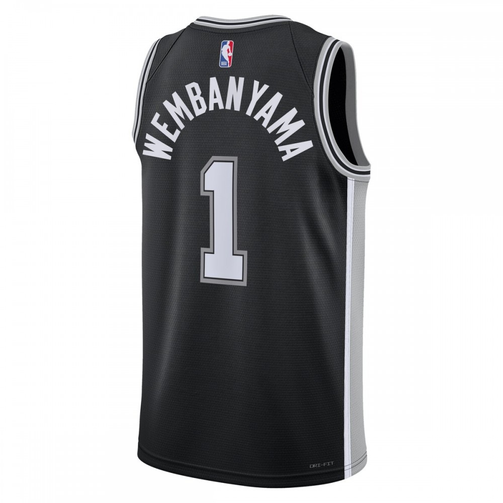 Victor Wembanyama San Antonio Spurs Unisex 2023 NBA Draft First Round Pick Swingman Jersey - Icon Edition - Black-Pro Kit Vault | Brand New 26/27 Sports Jerseys